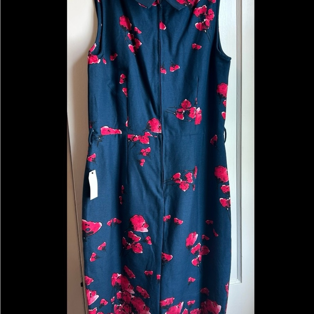 Lindy Bop Vanessa Navy and Pink Floral Midi Dress - Picture 3 of 9